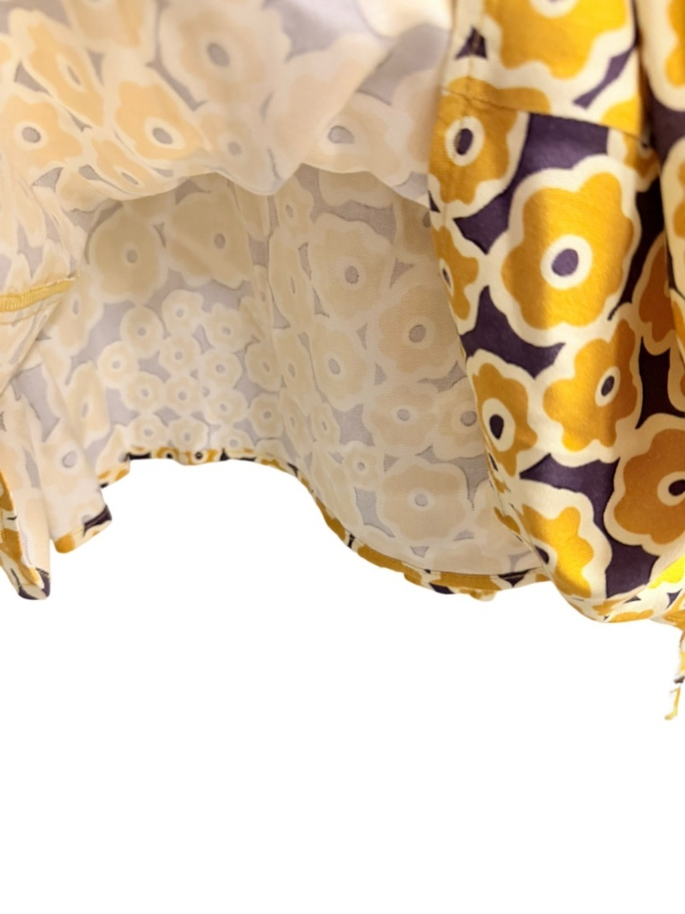 Anthropologie Corey Lynn Calter Floral Wrap Mini Dress Yellow Purple Size XS - Picture 8 of 10